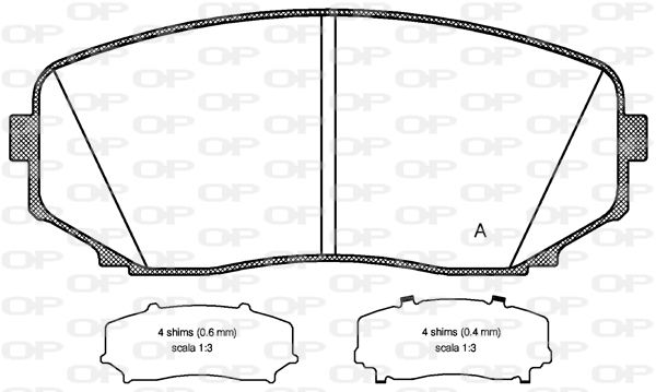 OPEN PARTS Комплект тормозных колодок, дисковый тормоз BPA1267.02